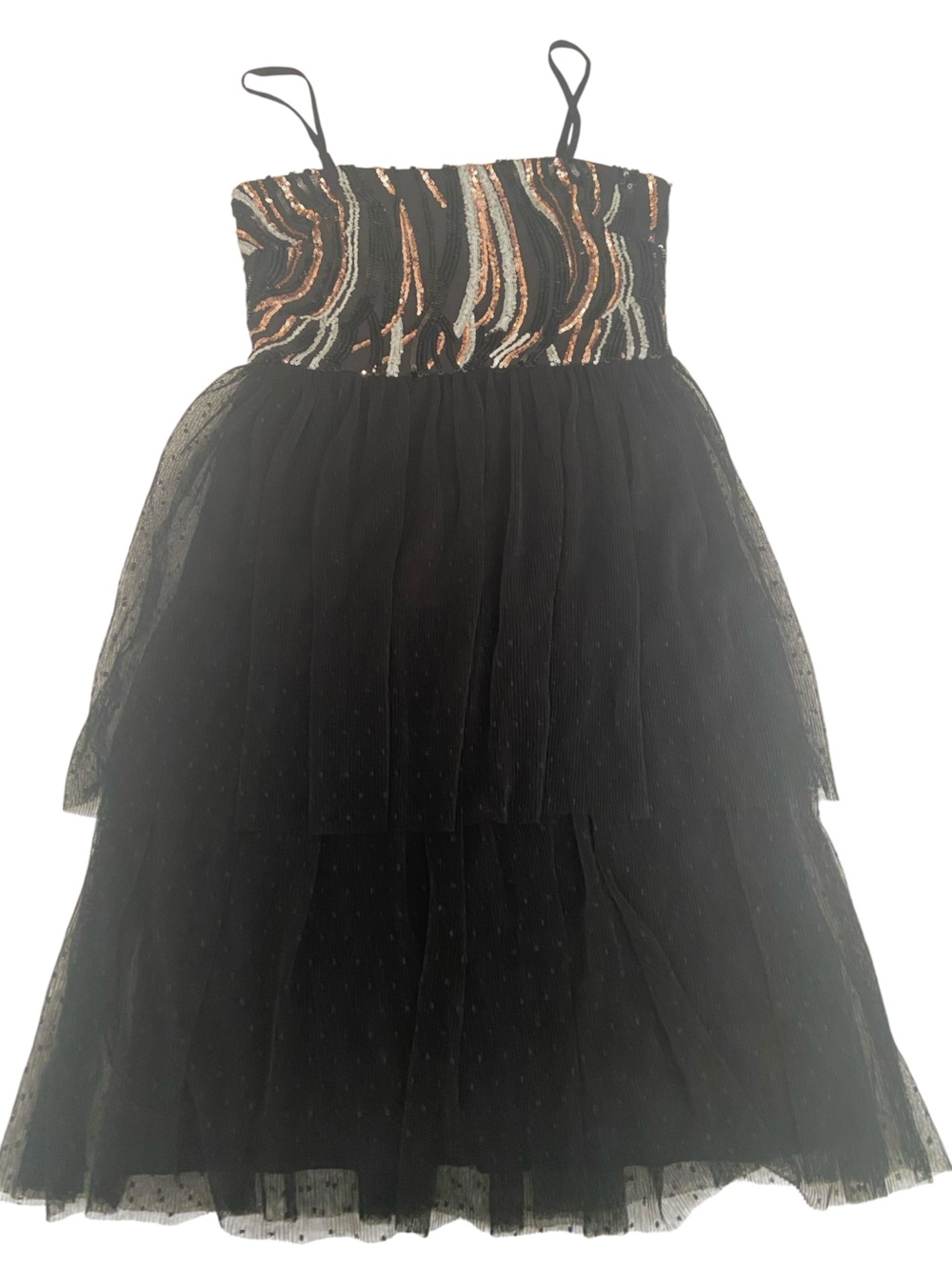 NWT DRESS THE POPULATION SEQUIN TIERED DRESS SIZE LARGE